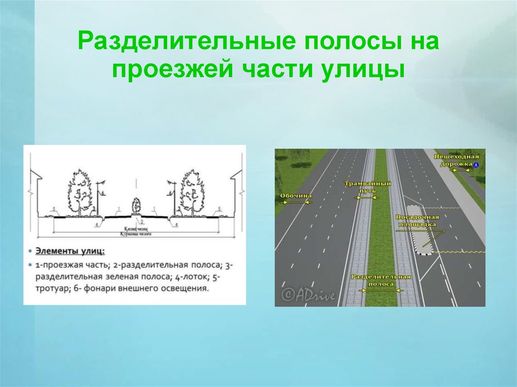 Сторона проезжей части. Проезжая часть с разделительной полосой. Разделительные полосы на проезжей части улицы. Элементы дороги. Ghjt[;FZ xfcnm разделительна паолоса.