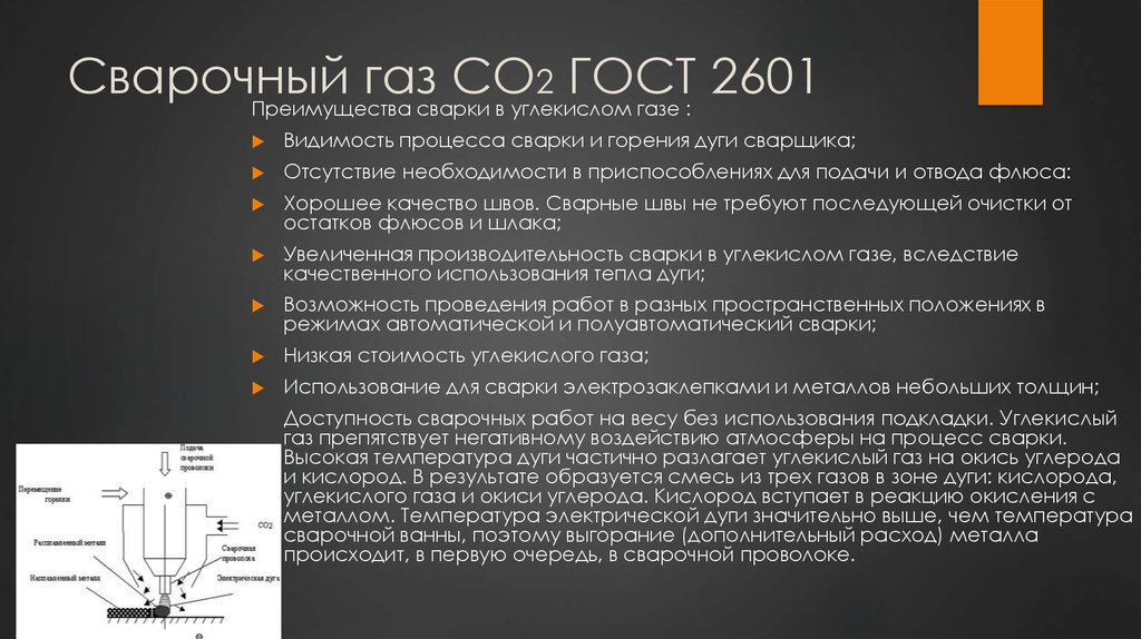 Вес работ. Углекислого газа для сварки. Преимущества сварки в углекислом газе. Углекислый ГАЗ для сварки ГОСТ 2601. Преимущества и недостатки сварки в со2.