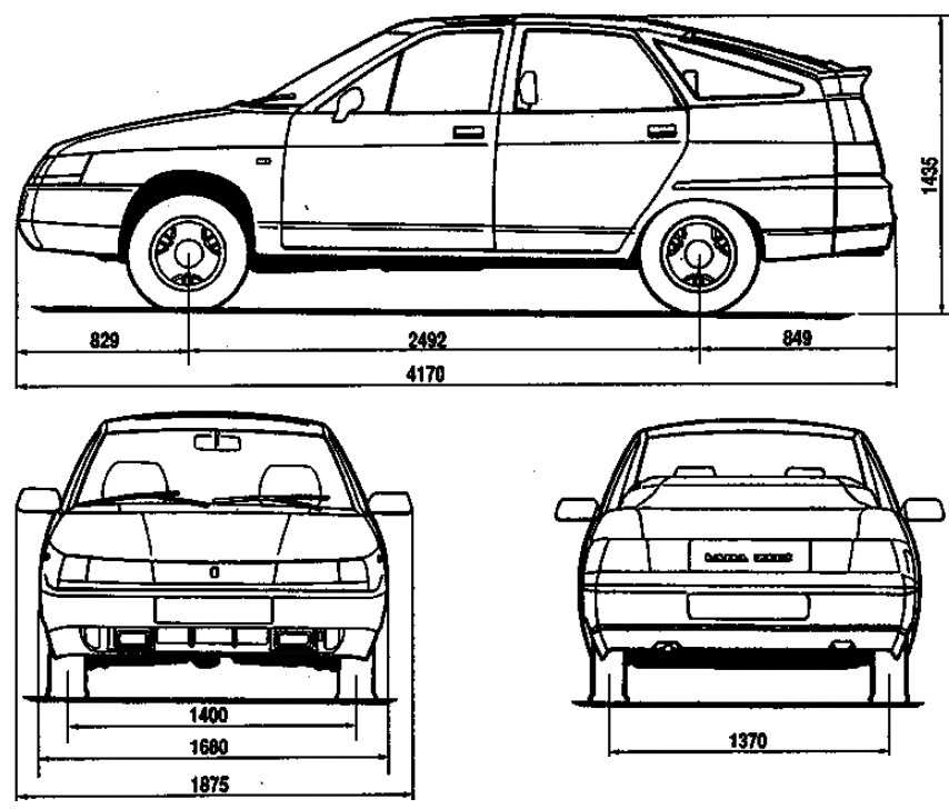 Ваз 2115 чертеж модели
