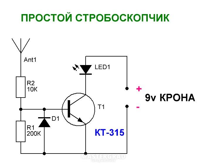 Схема стробоскопа на светодиодах для дискотеки