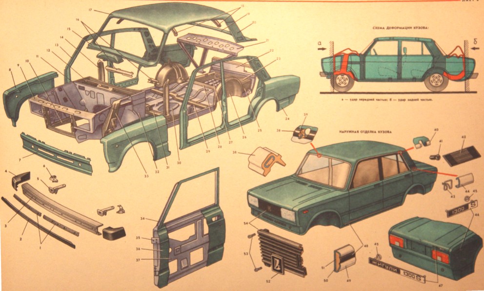 схема кузова калина 1