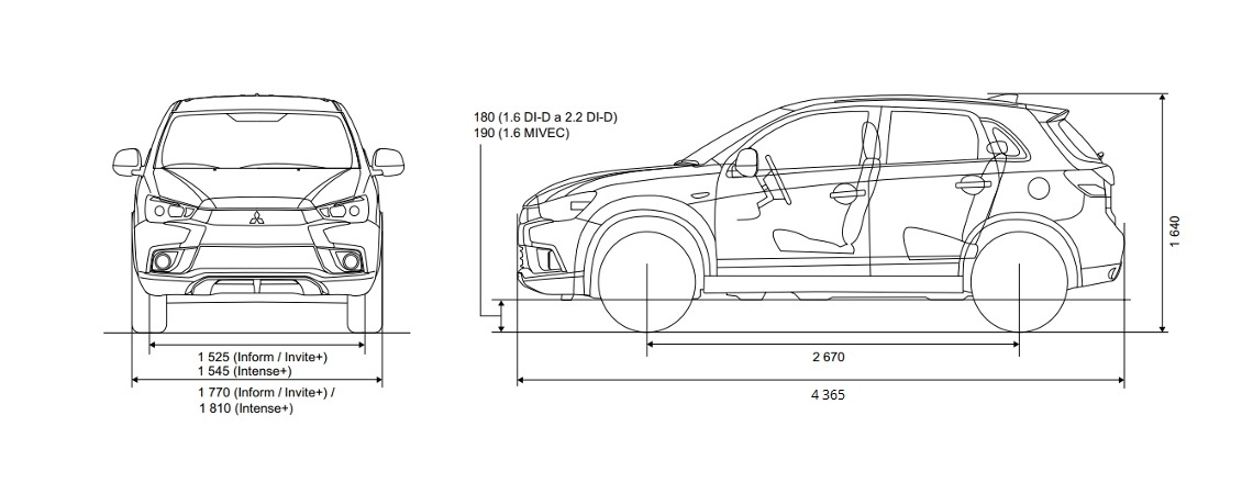 Размер шин асх. Mitsubishi ASX габариты. Габариты Митсубиси АСХ 2012. Mitsubishi ASX 2013 габариты. Габариты Митсубиси АСХ 2014.