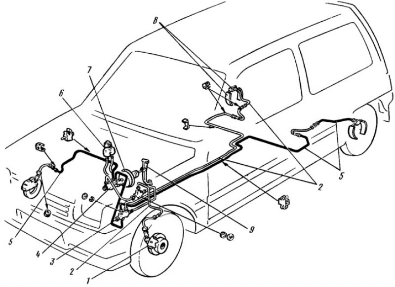 Схема тормозной системы нива шевроле. Тормозная система Ока 1111. Тормозная система ВАЗ 1111 Ока схема. Тормозная система ВАЗ 11113 Ока схема. Схема тормозной системы Ока 1111.