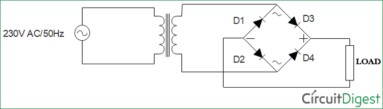 Simple Bridge Rectifier Circuit Diagram