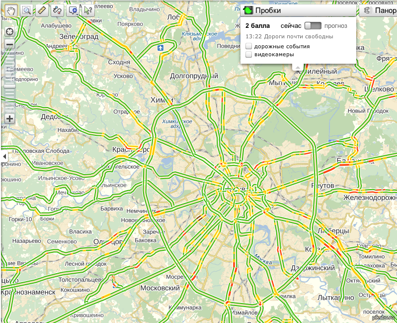 Карта пробок в москве и московской области сейчас онлайн в реальном времени бесплатно смотреть