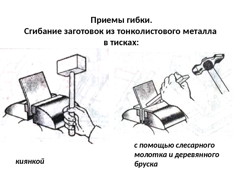 Править металл. Приёмы гибки металла в тисках. Приспособления для правки тонколистового металла металла. Инструменты для гибки металла слесарное дело. Гибка металла слесарное дело чертеж.