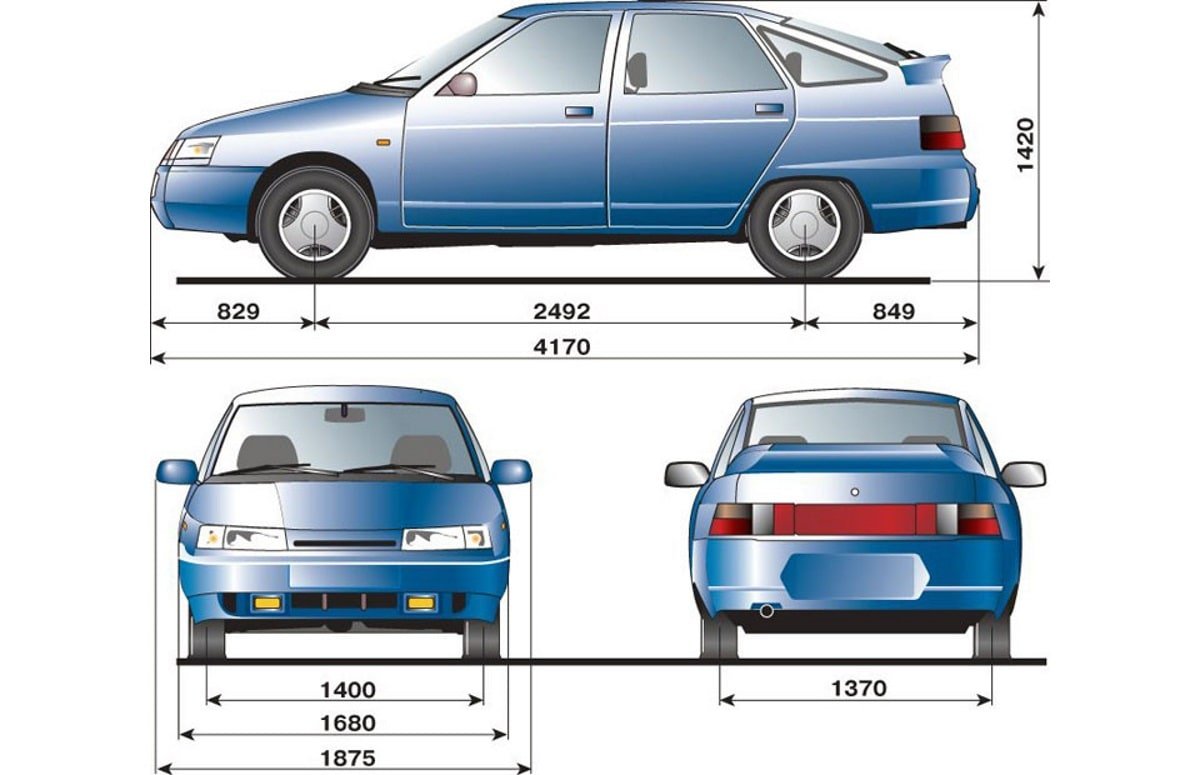 ваз 2112 габариты
