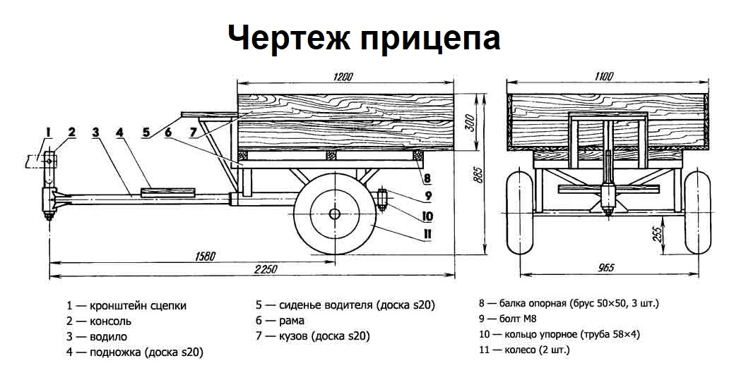 Прицеп для мотоблока из задней балки ваз 2108 своими руками размеры чертежи фото