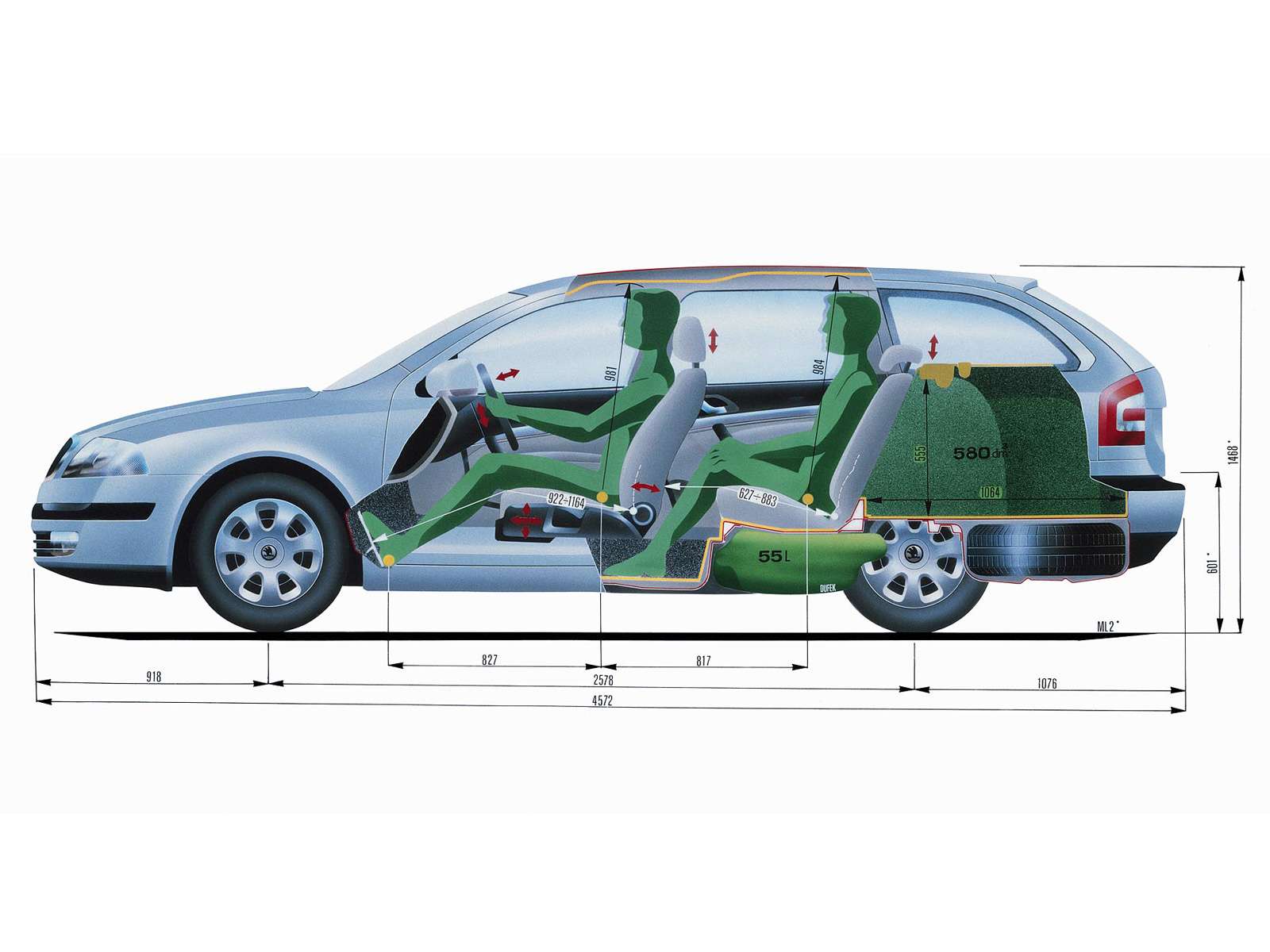 Характеристики шкоды октавии а5. Skoda Octavia Tour универсал длина.