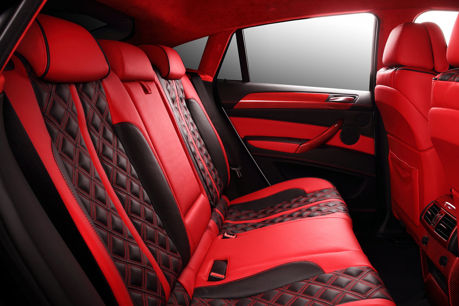 BMW x6 e71 салон красный сидение
